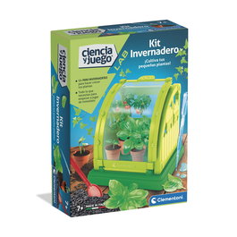Clementoni Kit Miniserre / Invernadero à Monter 55590 avec Pots, Tourbe et Graines - Jeu Botanique dès 7 Ans