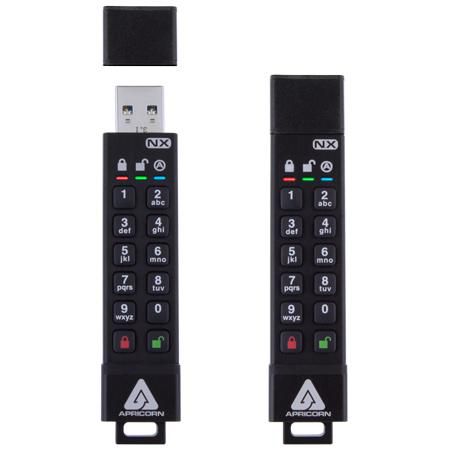 Apricorn Aegis Secure Key 3NX - Clé USB sécurisée 3.1 avec clavier et chiffrement matériel AES 256-bit - Compatible Windows, Mac, Linux, Android - IP67