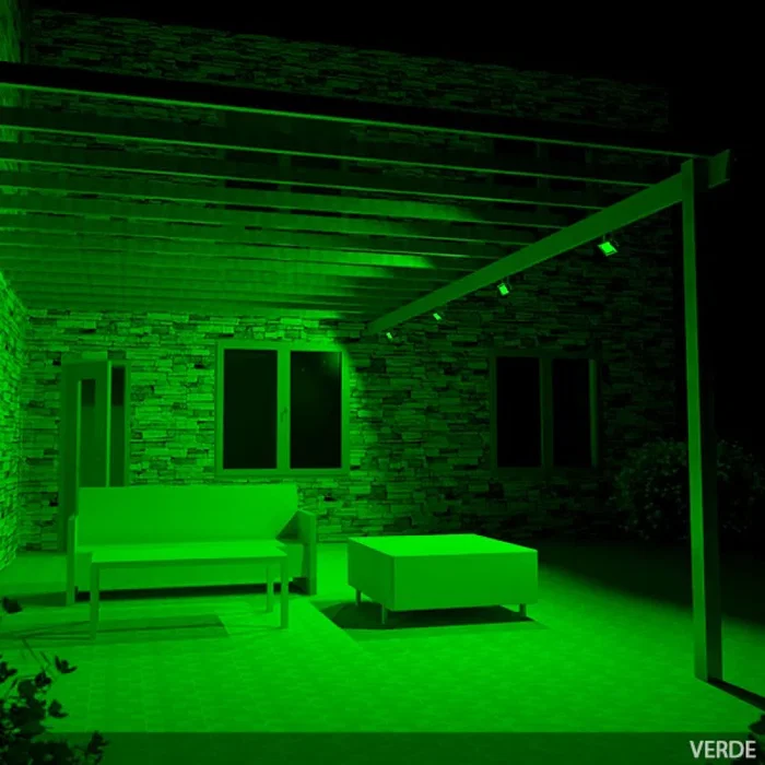 Brico Proyector LED Extérieur/Intérieur, 10W, 850 Lm, Vert, IP65, 40000h de Durée de Vie, Aluminium - Équivalent 60W Incandescent, 100-240V AC