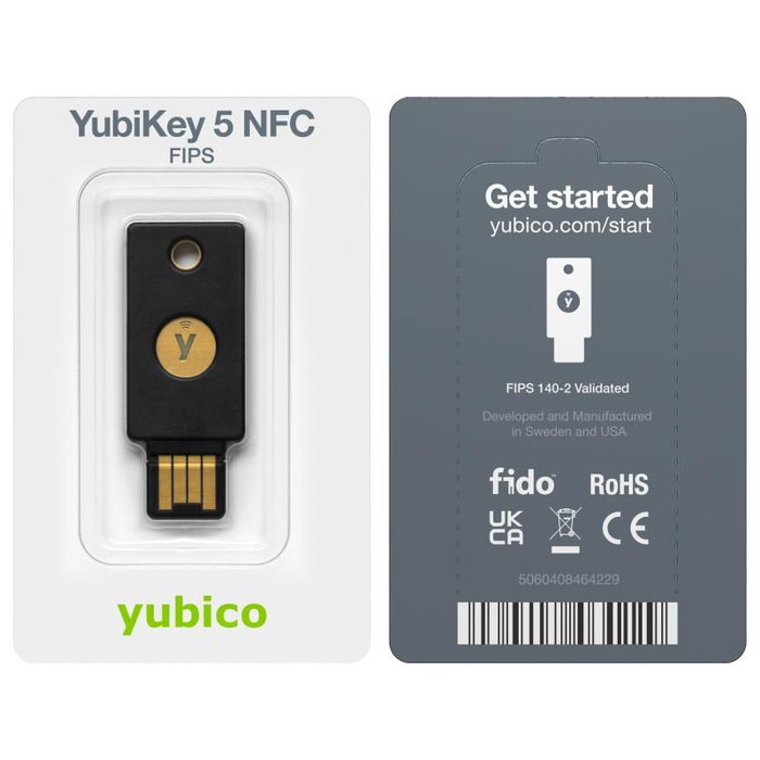 Yubico YubiKey 5 NFC FIPS Clé de sécurité USB avec NFC et certification FIPS - Réf. 5060408464229 Yubico YubiKey 5 NFC FIPS Clé de sécurité USB avec NFC et certification FIPS - Réf. 5060408464229