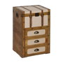 BigBuy Home Coffre Marron Beige en Bois de peuplier et Polyester