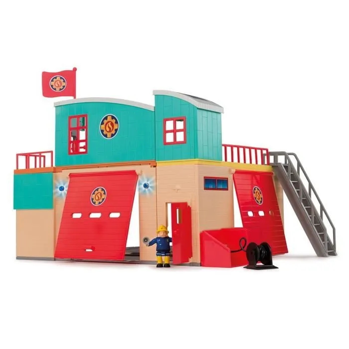 Smoby - Caserne Sam le Pompier Pontypandy avec figurine, sons et lumières - Jouet enfant à partir de 3 ans - Playset inspiré de la série TV Smoby - Caserne Sam le Pompier Pontypandy avec figurine, sons et lumières - Jouet enfant à partir de 3 ans - Playset inspiré de la série TV
