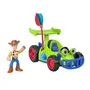 Imaginext Imxt - Véhicule Radiocommandé Toy Story avec Figurine Woody Articulée et Lanceur de Disques Catapulte