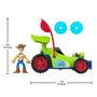 Imaginext Imxt - Véhicule Radiocommandé Toy Story avec Figurine Woody Articulée et Lanceur de Disques Catapulte