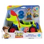 Imaginext Imxt - Véhicule Radiocommandé Toy Story avec Figurine Woody Articulée et Lanceur de Disques Catapulte