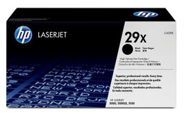 HP Toner LaserJet 29X Noir Authentique Grande Capacité - Cartouche d'impression pour séries 5000 et 5100, rendement 10 000 pages