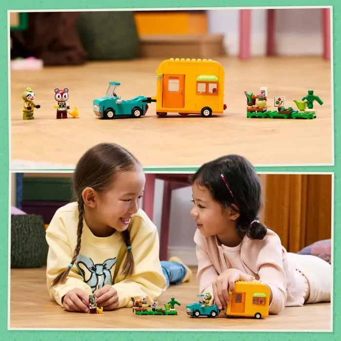 LEGO 77054 Set de construction Animal Crossing - Caravane et stand de jardinage de Racine avec minifigurines, 263 pièces, jouet pour enfant dès 7 ans