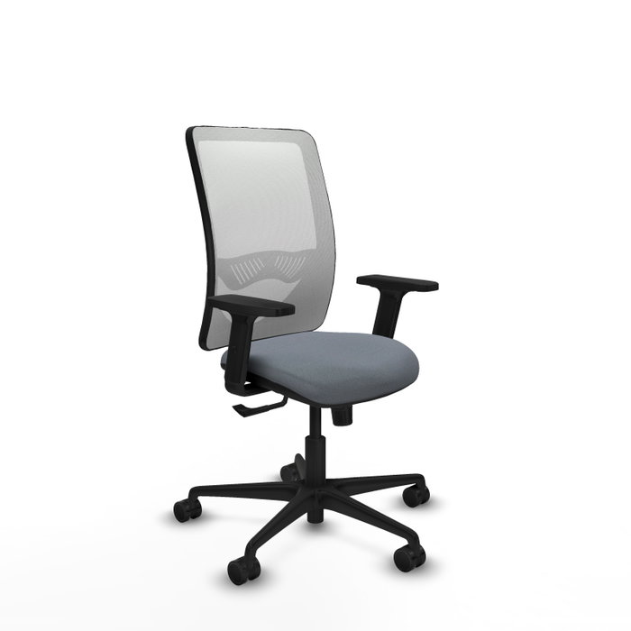 Chaise Zulema Synchro 3 positions tissu Gris Maille Blanc Base en nylon noir Accoudoir 2D Sans appui-tête Roulettes 65mm nylon Chaise Zulema Synchro 3 positions tissu Gris Maille Blanc Base en nylon noir Accoudoir 2D Sans appui-tête Roulettes 65mm nylon