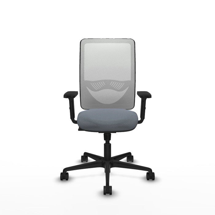 Chaise Zulema Synchro 3 positions tissu Gris Maille Blanc Base en nylon noir Accoudoir 2D Sans appui-tête Roulettes 65mm nylon Chaise Zulema Synchro 3 positions tissu Gris Maille Blanc Base en nylon noir Accoudoir 2D Sans appui-tête Roulettes 65mm nylon