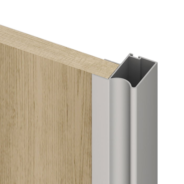 Emuca Kit de ferrures pour Placard 81, 2 portes coulissantes, profilé Wave, Anodisé mat