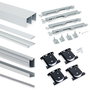 Emuca Kit de ferrures pour Placard 81, 2 portes coulissantes, profilé Wave, Anodisé mat