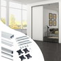 Emuca Kit de ferrures pour Placard 81, 2 portes coulissantes, profilé Wave, Anodisé mat