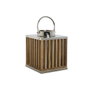 DKD Home Decor Bougeoir Marron Naturel Verre et Bois de manguier (2 Pièces)