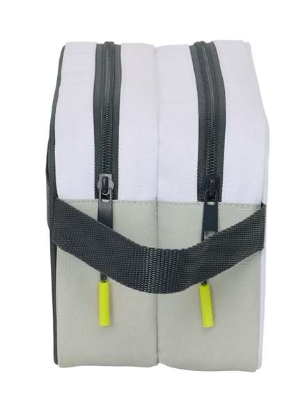Safta Nécessaire de voyage 2 fermetures éclair adapté au caddie Real Madrid équipementier 25/26, dimensions 26x15x12.5 cm