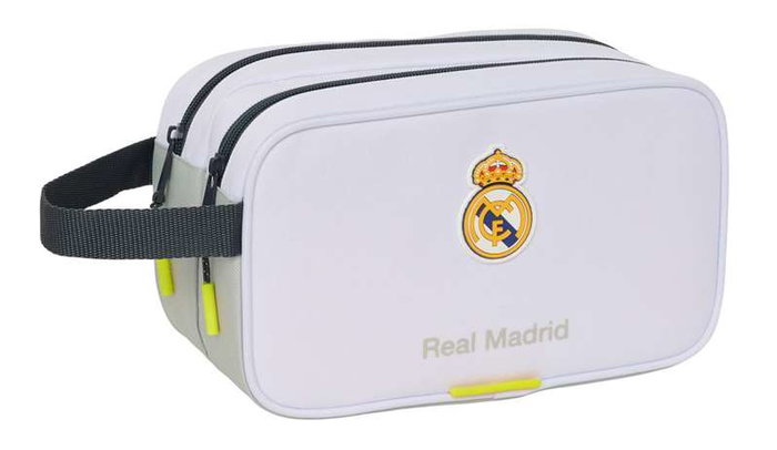 Safta Nécessaire de voyage 2 fermetures éclair adapté au caddie Real Madrid équipementier 25/26, dimensions 26x15x12.5 cm