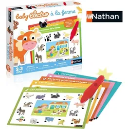 Nathan Baby Electro - Jeu éducatif électronique Animaux de la ferme, Questions-Réponses avec stylo sonore et lumineux, pour enfants à partir de 2 ans