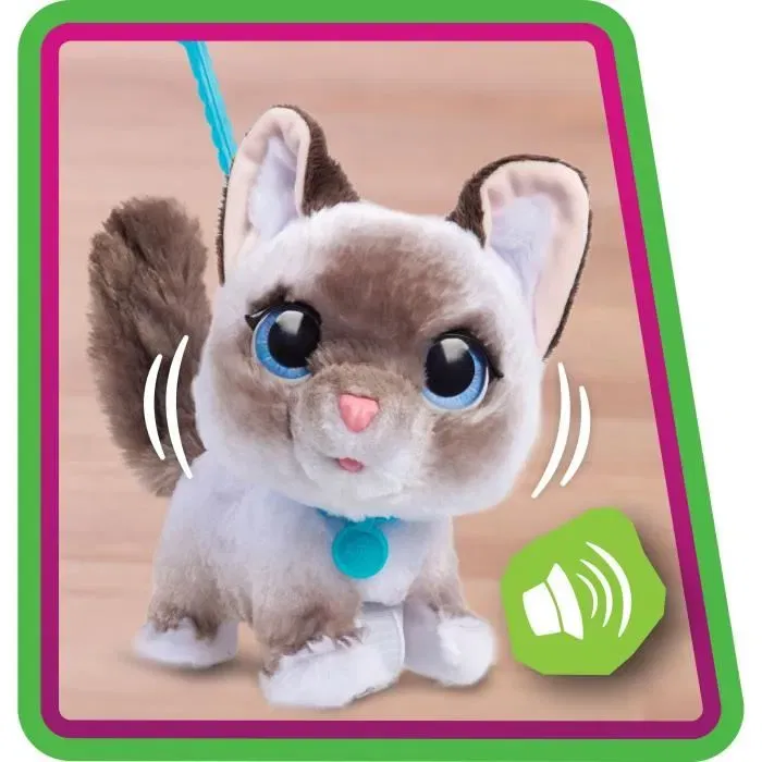 Furreal Friends - Chaton Grand Marcheur Interactif Jouet Animal 23 cm avec Laisse et Sons - Référence FURREAL FRIENDS