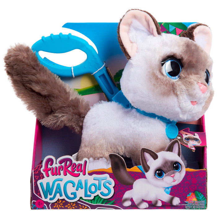 Just Play FurReal Wag-A-Lots Kitty 28059 - Jouet interactif pour enfant, chaton avec laisse, son et mouvements réalistes, 4 ans et plus
