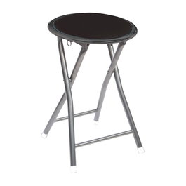 Atmosphera Tabouret de cuisine noir 30x30x45cm Acier et PVC