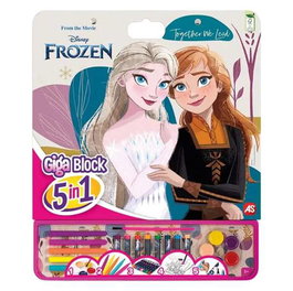 Cefa Giga Block Frozen - Livre de coloriage et d'autocollants 5 en 1 - Dès 3 ans