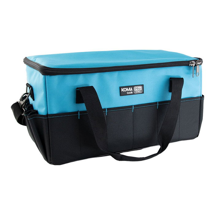 Koma Tools Sac à outils en polyester 49 x 23 x 25,2 cm noir et bleu, 20 kg max Koma Tools Sac à outils en polyester 49 x 23 x 25,2 cm noir et bleu, 20 kg max