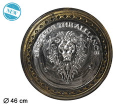 Atosa Bouclier Romain 46 cm avec Relief de Lion et Finition Dorée