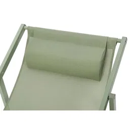 PAROS Chaise longue pliable extérieur, structure en acier avec tissu Textilene vert kaki, Dimensions : 63 x 104 x 97 cm