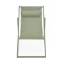 PAROS Chaise longue pliable extérieur, structure en acier avec tissu Textilene vert kaki, Dimensions : 63 x 104 x 97 cm