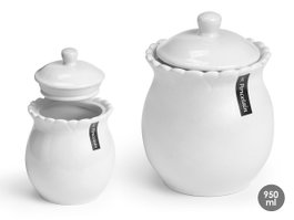 VESSIA Bocal hermétique en porcelaine grande 950ml Blanc