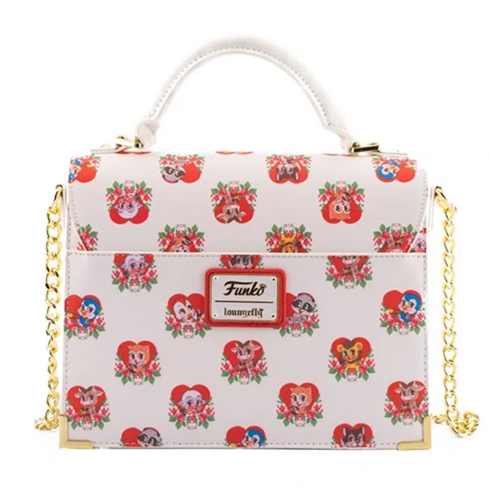 Loungefly Sac Bandoulière Funko Villainous Valentin Crossbody animaux cœurs motif floral cuir vegan 24x19x7 cm