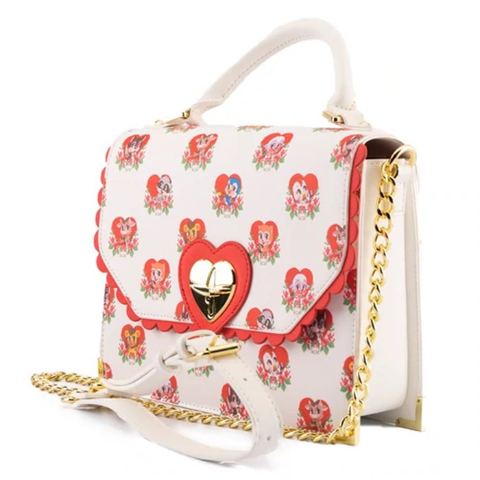 Loungefly Sac Bandoulière Funko Villainous Valentin Crossbody animaux cœurs motif floral cuir vegan 24x19x7 cm