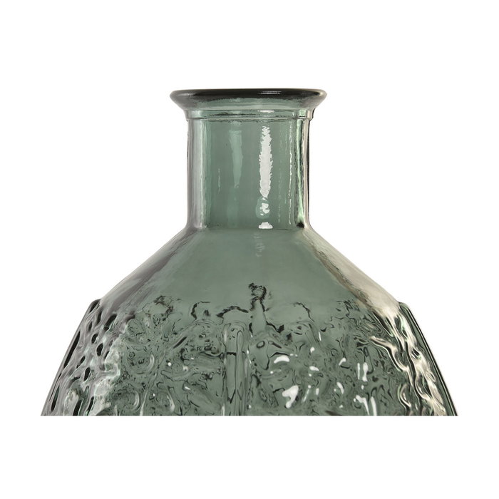 Home ESPRIT Vase Vert Cristal recyclé Tropical Feuille d'une plante