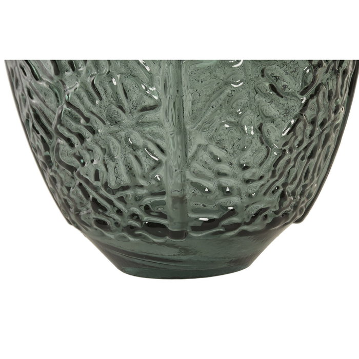 Home ESPRIT Vase Vert Cristal recyclé Tropical Feuille d'une plante
