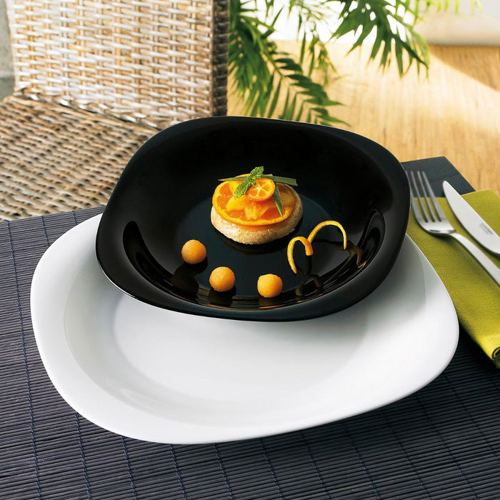 Luminarc Vaisselle Carine N&B 19 Pièces pour 6 Personnes Opal