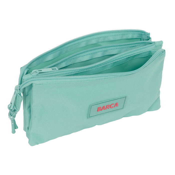 Trousse Fourre-Tout Triple F.C. Barcelona Vert 22 x 12 x 3 cm Trousse Fourre-Tout Triple F.C. Barcelona Vert 22 x 12 x 3 cm