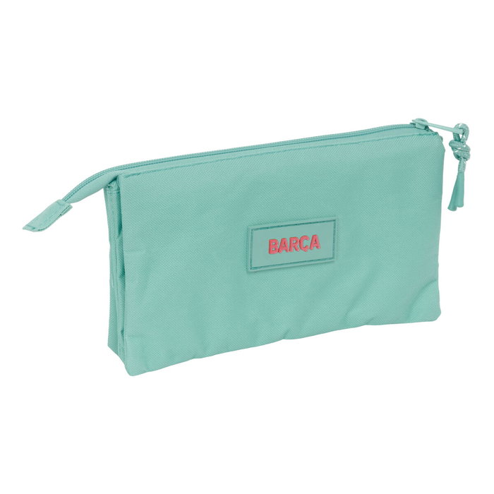 Trousse Fourre-Tout Triple F.C. Barcelona Vert 22 x 12 x 3 cm Trousse Fourre-Tout Triple F.C. Barcelona Vert 22 x 12 x 3 cm