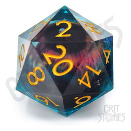 Glassstaff CritStones D20 dés Liquid Core Eye of the Oracle 5 cm