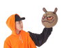 Creaciones Llopis - Déguisement Adulte Complet Halloween, Combinaison avec tête d'alien en latex, Taille L, Orange - Costume à manches rembourrées