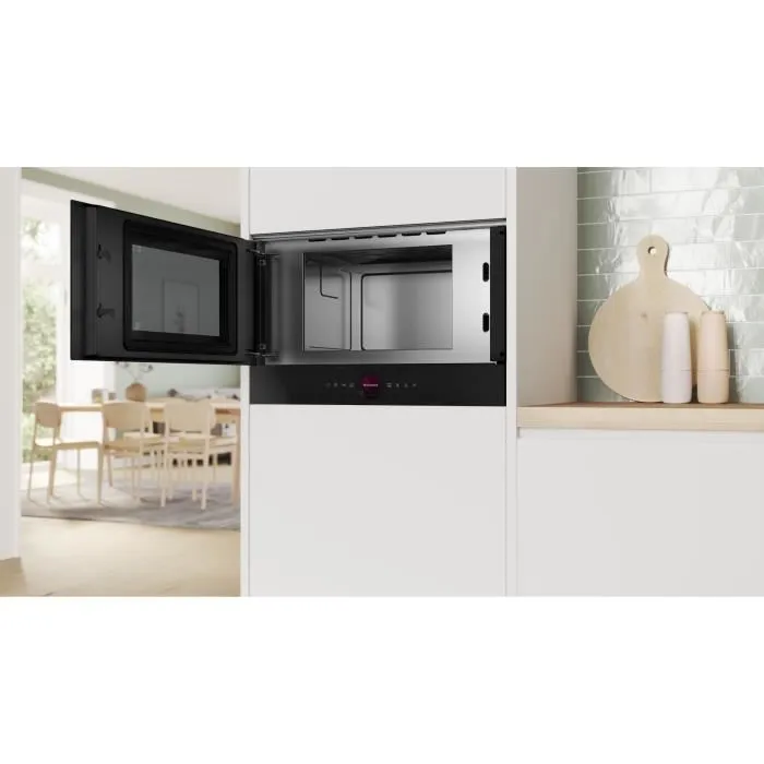 Bosch BFL7221B1 SER8 Micro-ondes encastrable, noir, 21 L, 7 programmes automatiques, 38.2 x 59.4 x 31.8 cm