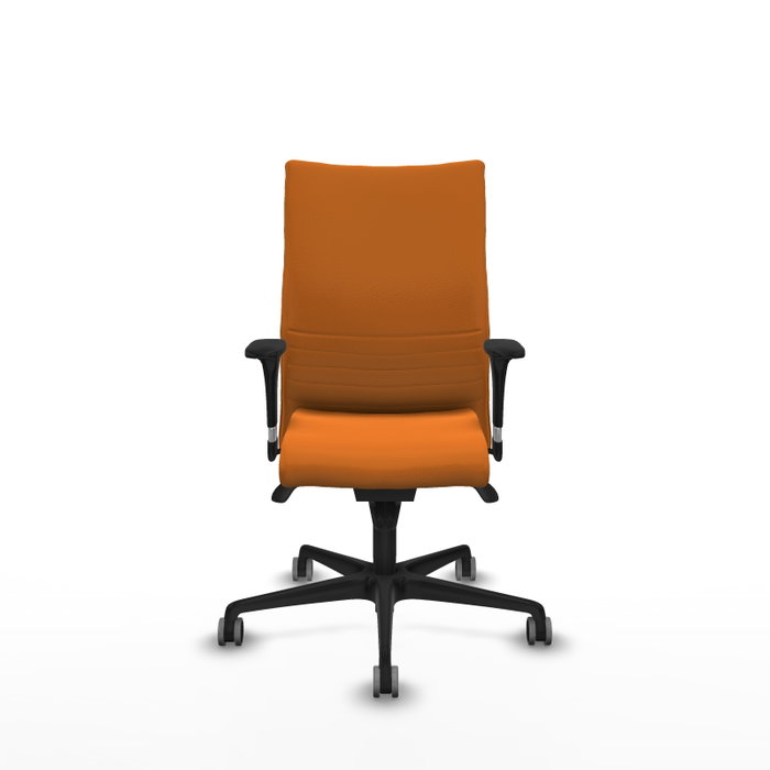 Piqueras Y Crespo Albacete Confidente - Chaise de bureau orange en similicuir avec mécanisme synchrone