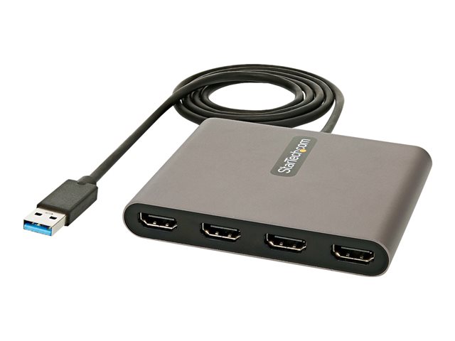 StarTech.com Adaptateur USB 3.0 vers 4 Ports HDMI (USB32HD4) - Full HD 1080p 60Hz, Multimédia Multimoniteur pour Windows 10