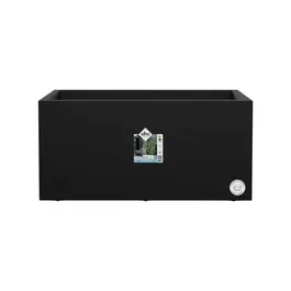 Elho Vivo Next Long 60 Bac à fleurs - L 59 x l 30 x H 29 cm - Réservoir d'eau intégré - Intérieur/Extérieur - 100% plastique recyclé - Noir