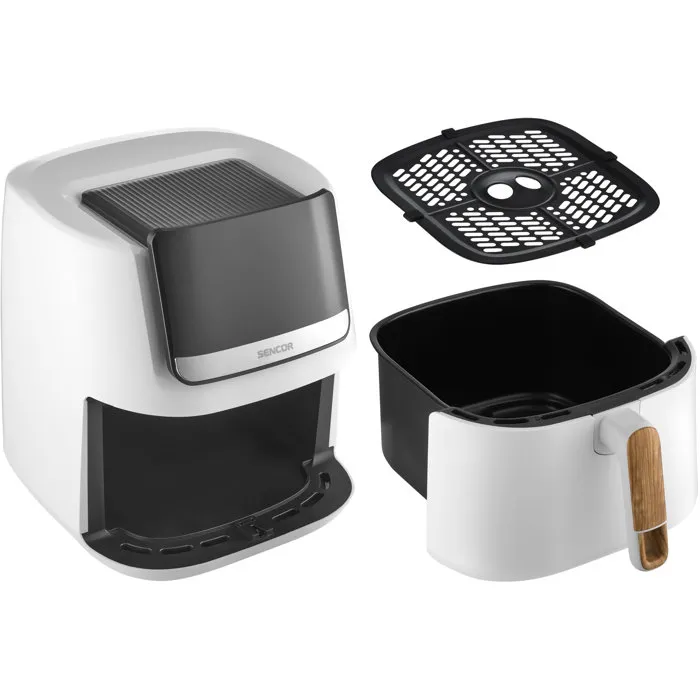 Sencor SFR 6551WH-EUE3 Vita Friteuse à air chaud, Blanc avec détails bois, 6,5 L Sencor SFR 6551WH-EUE3 Vita Friteuse à air chaud, Blanc avec détails bois, 6,5 L