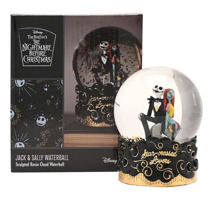 Disney Boule à neige L'Étrange Noël de Monsieur Jack avec figurines détaillées Jack Skellington et Sally
