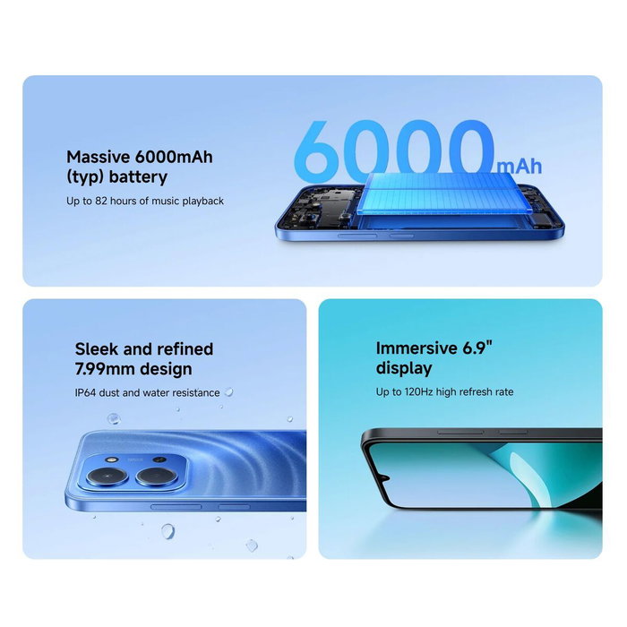 Xiaomi Redmi 15C Bleu Lumière de Lune (128 Go / 4 Go RAM)