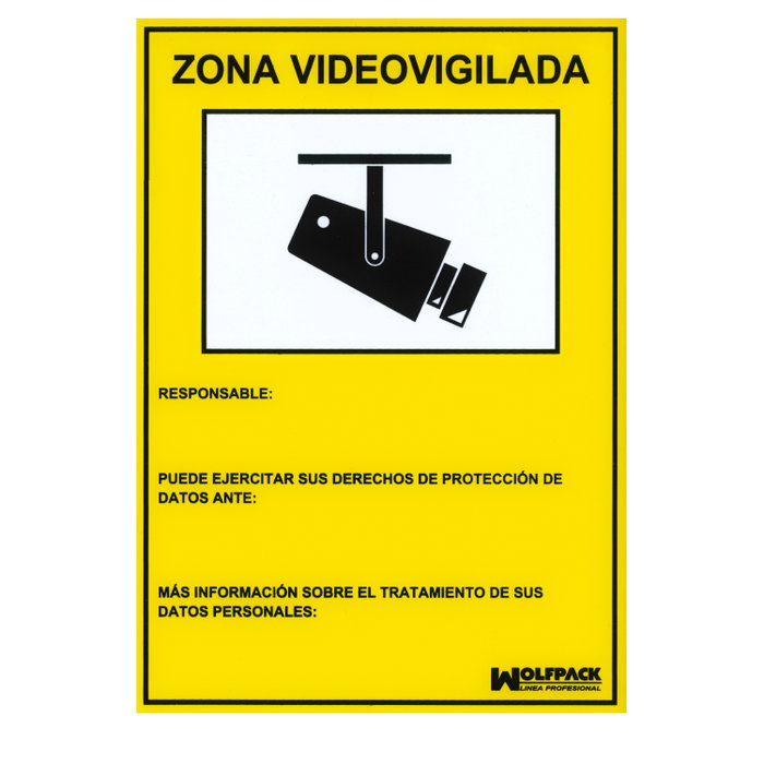 WOLFPACK LINEA PROFESIONAL Panneau zone sous vidéo surveillance 30x21 cm WOLFPACK LINEA PROFESIONAL Panneau zone sous vidéo surveillance 30x21 cm