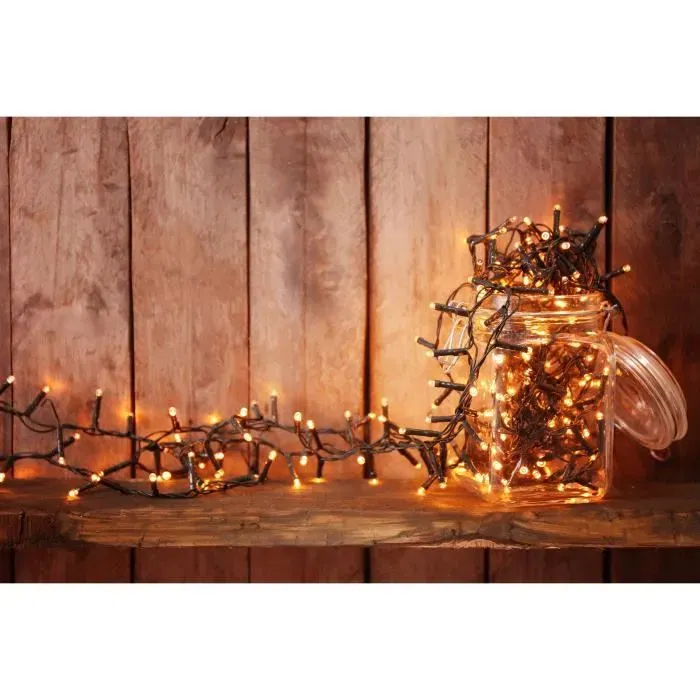 Lumisky Guirlande Lumineuse Solaire YOGY WARM avec 400 LED Blanc Chaud, 3,3 mètres, 8 Modes, pour Jardin et Extérieur