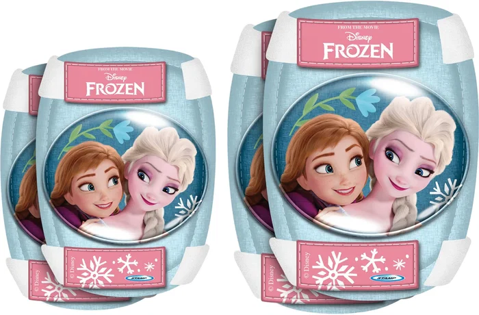 LA REINE DES NEIGES - Set de protection enfant RN246507 - Casque ajustable 50-56 cm, coudières et genouillères - Pour roller, skate, trottinette