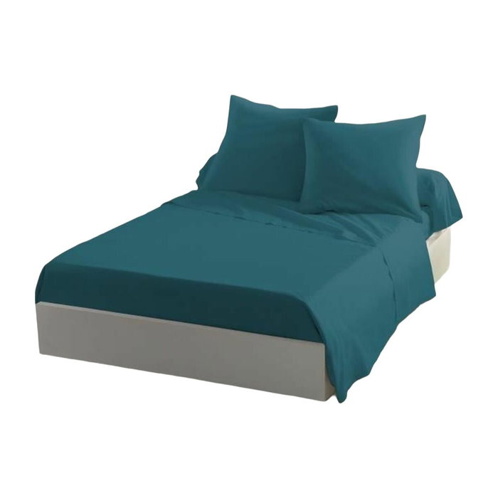 Home Linge Passion Drap plat Microfibre Bleu canard 240 x 300 cm