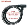 Master Lock Câble antivol à clé en acier 8115EURDPS - Noir